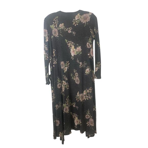 LuLaRoe Gray Floral Ribbed Duster Size XS - Picture 7 of 9